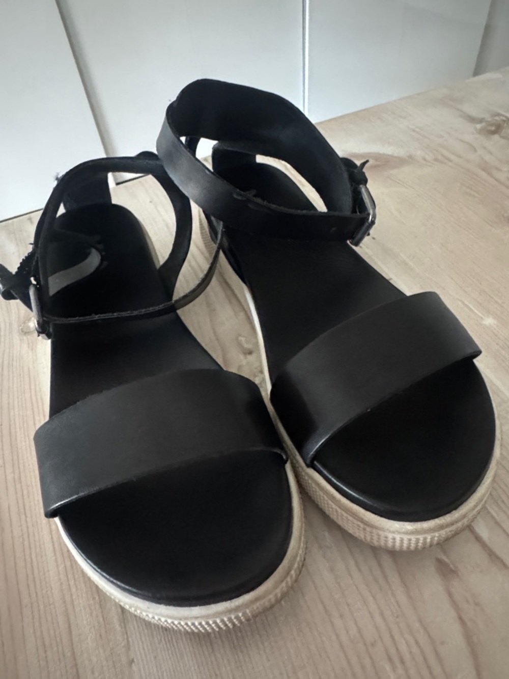 MIA Black Ankle-Strap Platform Sandals - Picture 7 of 8